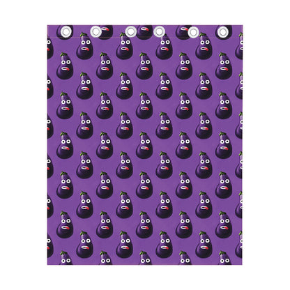 Funny Eggplant Pattern Print Curtain