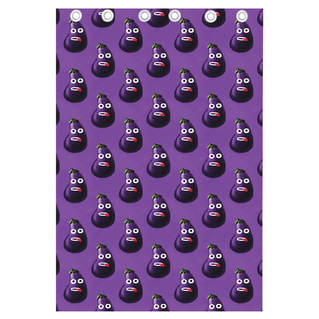 Funny Eggplant Pattern Print Curtain