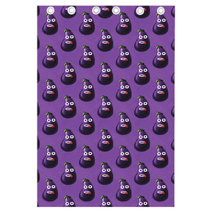 Funny Eggplant Pattern Print Curtain