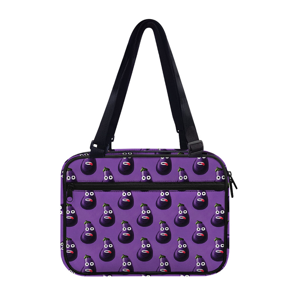 Funny Eggplant Pattern Print Double Strap Bible Bag