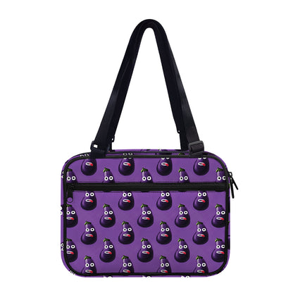 Funny Eggplant Pattern Print Double Strap Bible Bag