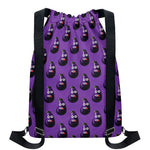 Funny Eggplant Pattern Print Drawstring Backpack