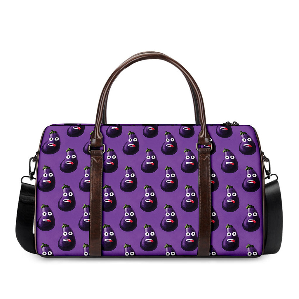 Funny Eggplant Pattern Print Duffle Bag