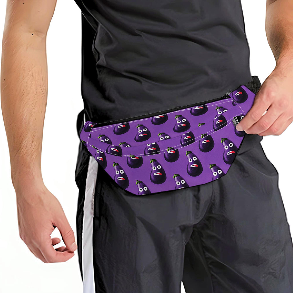 Funny Eggplant Pattern Print Fanny Pack