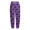 Funny Eggplant Pattern Print Fleece Lined Knit Pants