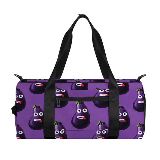 Funny Eggplant Pattern Print Gym Bag