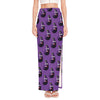 Funny Eggplant Pattern Print High Slit Maxi Skirt