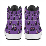 Funny Eggplant Pattern Print High Top Leather Sneakers