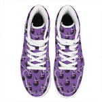 Funny Eggplant Pattern Print High Top Leather Sneakers