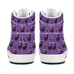 Funny Eggplant Pattern Print High Top Leather Sneakers