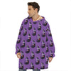 Funny Eggplant Pattern Print Hoodie Blanket