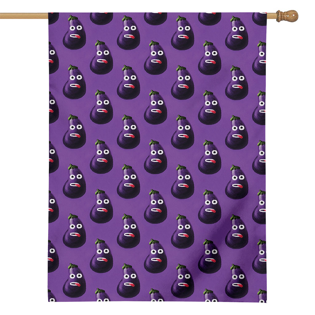 Funny Eggplant Pattern Print House Flag