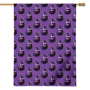 Funny Eggplant Pattern Print House Flag