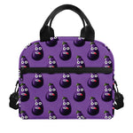 Funny Eggplant Pattern Print Insulated Lunch Bag