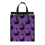 Funny Eggplant Pattern Print Insulated Lunch Tote