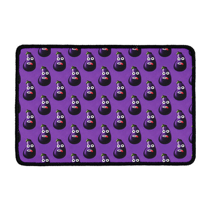 Funny Eggplant Pattern Print Kitchen Mat