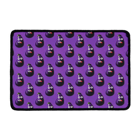 Funny Eggplant Pattern Print Kitchen Mat