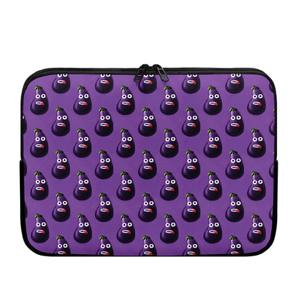 Funny Eggplant Pattern Print Laptop Sleeve