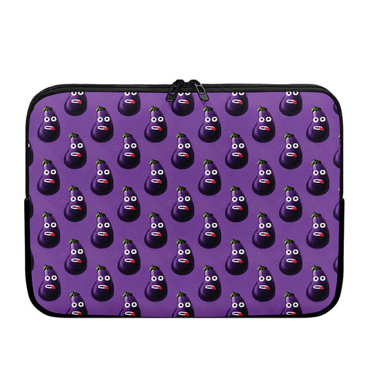 Funny Eggplant Pattern Print Laptop Sleeve