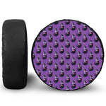 Funny Eggplant Pattern Print Leather Spare Tire Cover