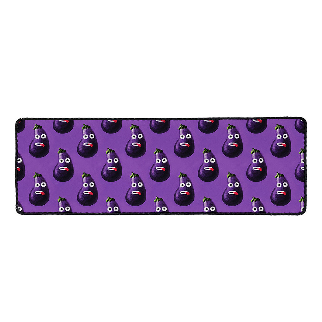 Funny Eggplant Pattern Print Long Kitchen Mat