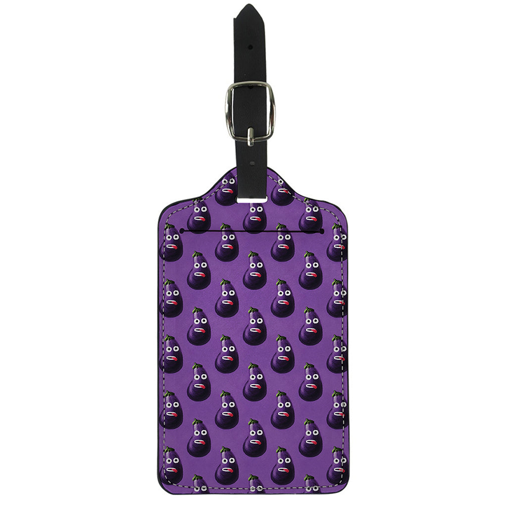 Funny Eggplant Pattern Print Luggage Tag