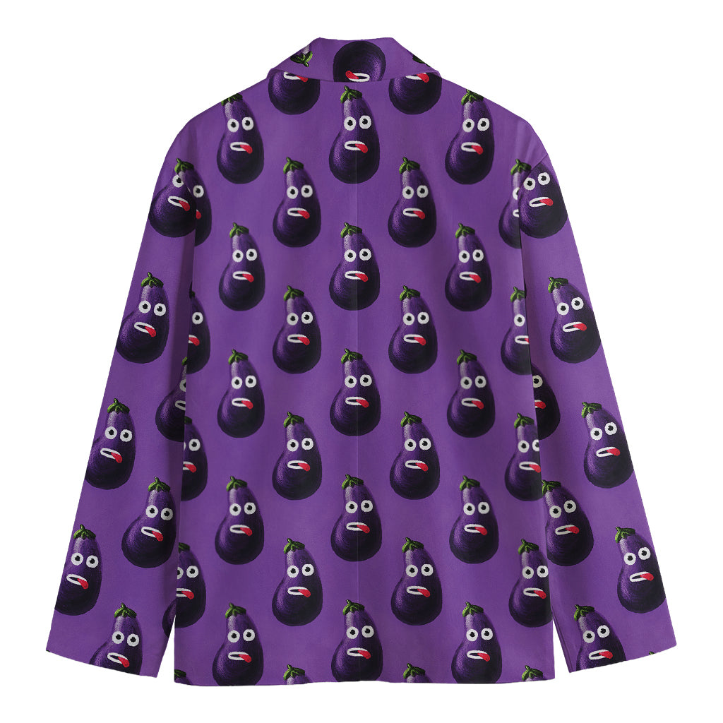 Funny Eggplant Pattern Print Men's Blazer