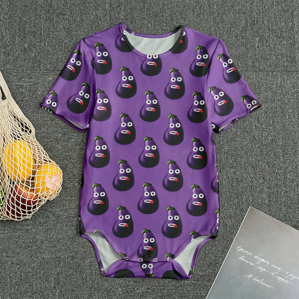 Funny Eggplant Pattern Print Men's Bodysuit