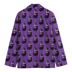 Funny Eggplant Pattern Print Men's Cotton Blazer