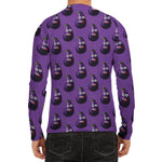 Funny Eggplant Pattern Print Men's Long Sleeve Rash Guard