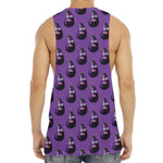 Funny Eggplant Pattern Print Men's Muscle Tank Top