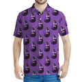 Funny Eggplant Pattern Print Men's Polo Shirt