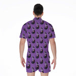 Funny Eggplant Pattern Print Men's Rompers