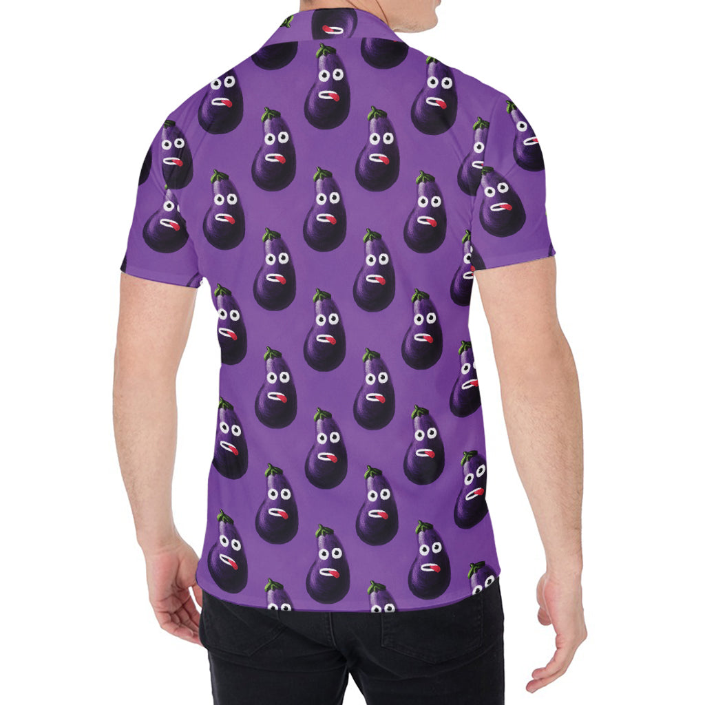 Funny Eggplant Pattern Print Men's Shirt