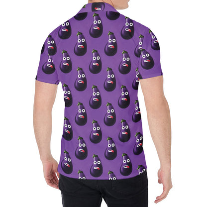 Funny Eggplant Pattern Print Men's Shirt