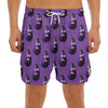 Funny Eggplant Pattern Print Men's Split Running Shorts