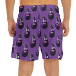 Funny Eggplant Pattern Print Men's Split Running Shorts