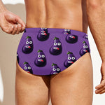 Funny Eggplant Pattern Print Men's Swim Briefs