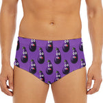 Funny Eggplant Pattern Print Men's Triangle Swim Briefs