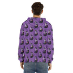 Funny Eggplant Pattern Print Men's Velvet Pullover Hoodie