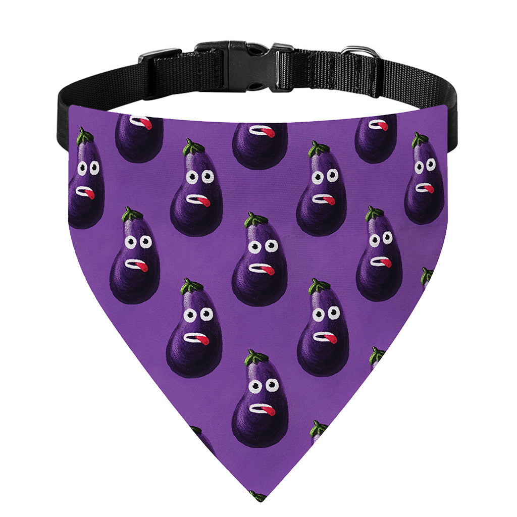 Funny Eggplant Pattern Print Over The Collar Dog Bandana