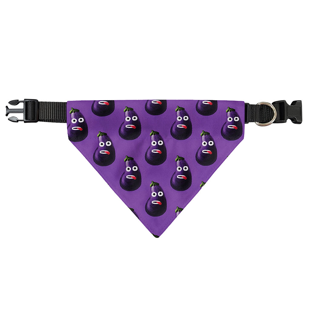 Funny Eggplant Pattern Print Over The Collar Dog Bandana