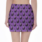 Funny Eggplant Pattern Print Pencil Mini Skirt