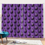 Funny Eggplant Pattern Print Pencil Pleat Curtains