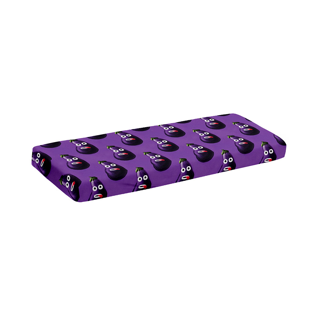 Funny Eggplant Pattern Print Piano Keyboard Cover