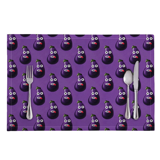 Funny Eggplant Pattern Print Placemat