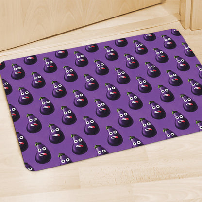 Funny Eggplant Pattern Print Polyester Doormat