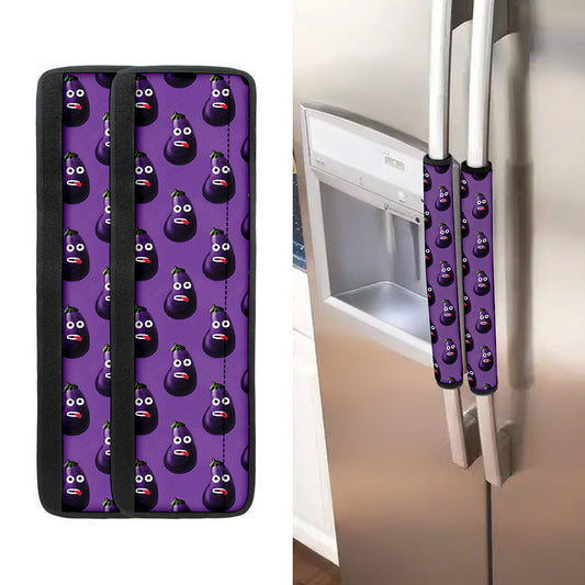 Funny Eggplant Pattern Print Refrigerator Handle Covers
