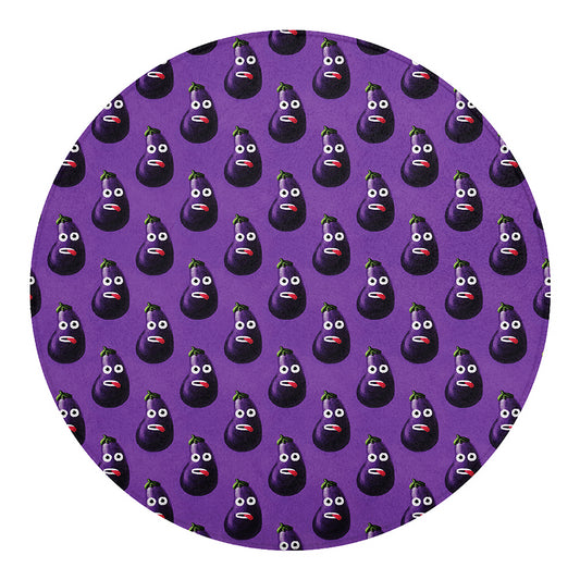 Funny Eggplant Pattern Print Round Blanket