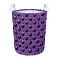 Funny Eggplant Pattern Print Round Laundry Basket